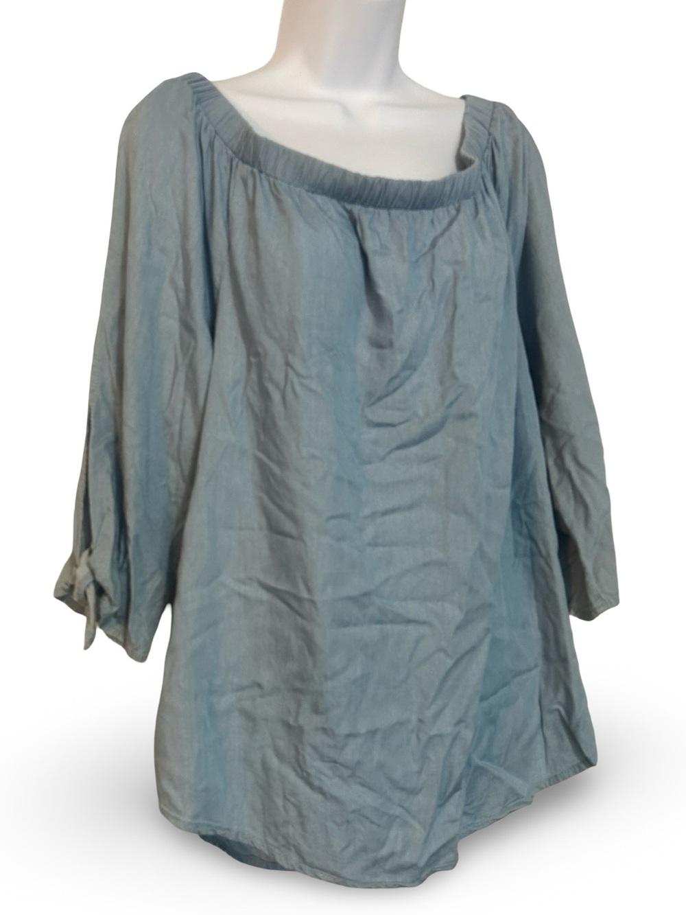 Light Blue Women's Peasant Blouse - Brand: